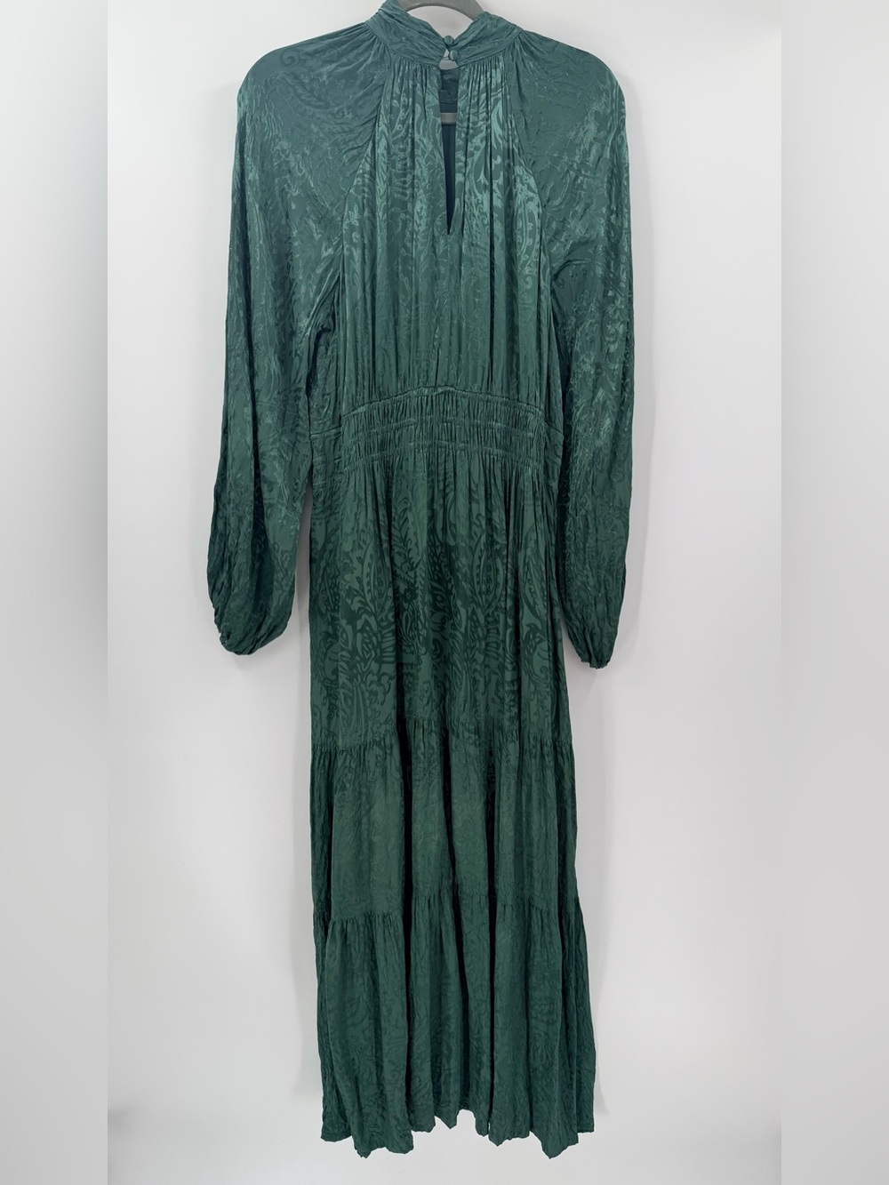 Anthropologie Somerset Maxi Dress Mock-Neck Green XL Wedding Guest Holiday - Picture 6 of 6